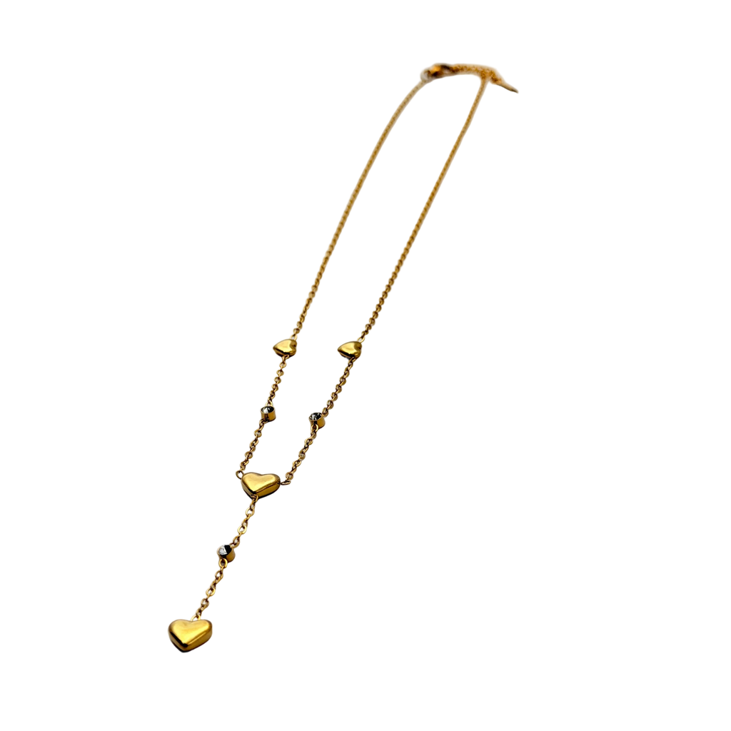 Crystal Heart Drop Necklace