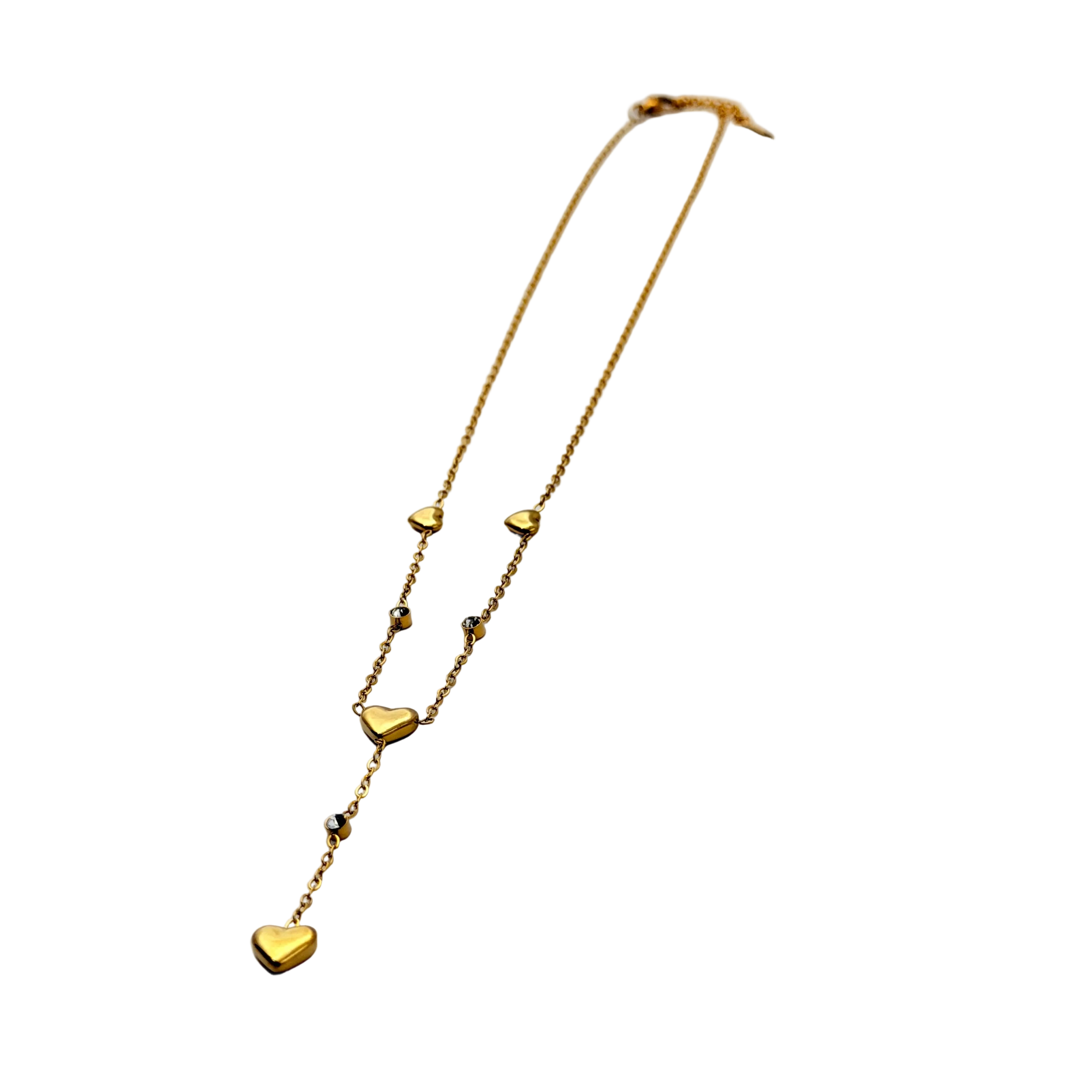 Crystal Heart Drop Necklace