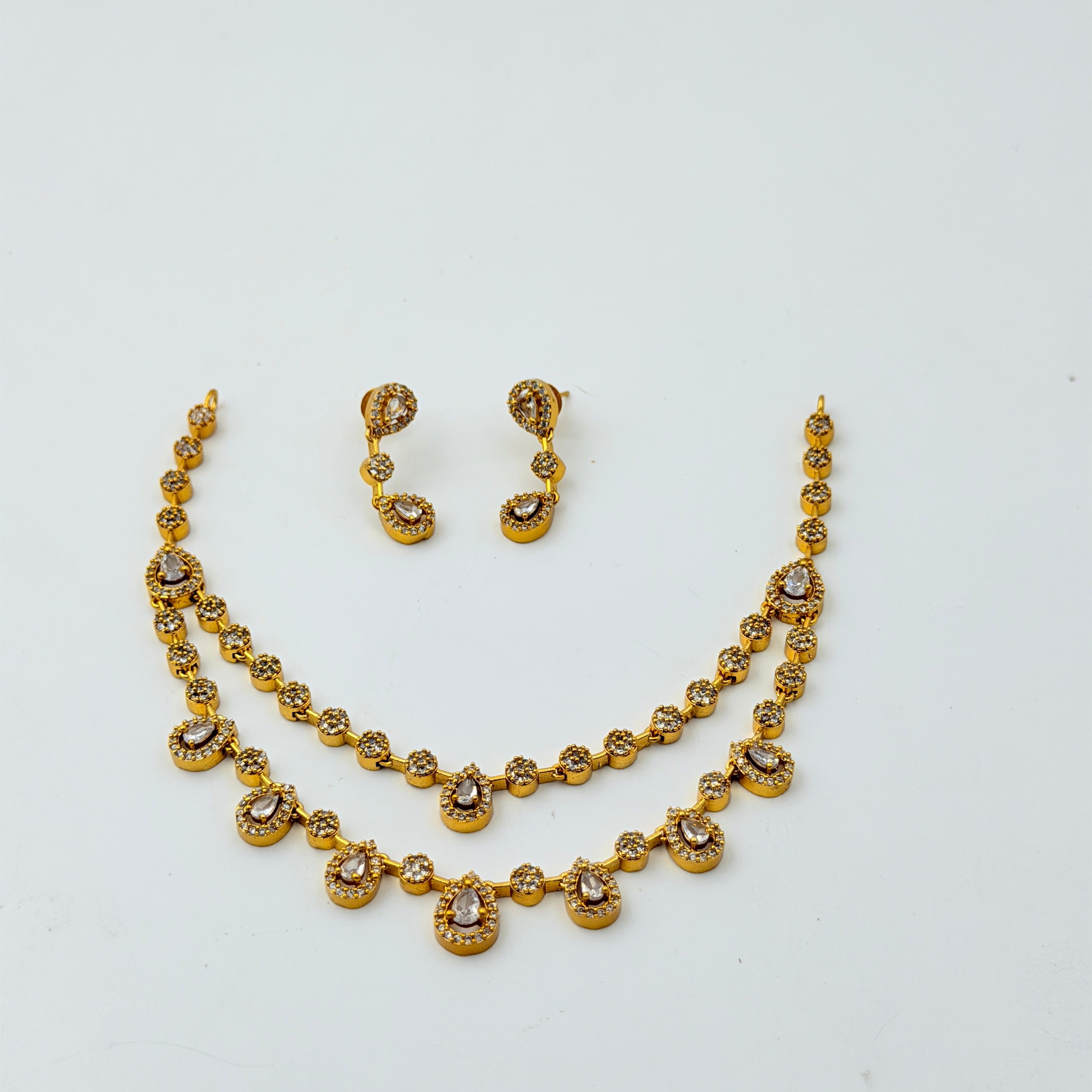 Double Layer Teardrop Necklace Set