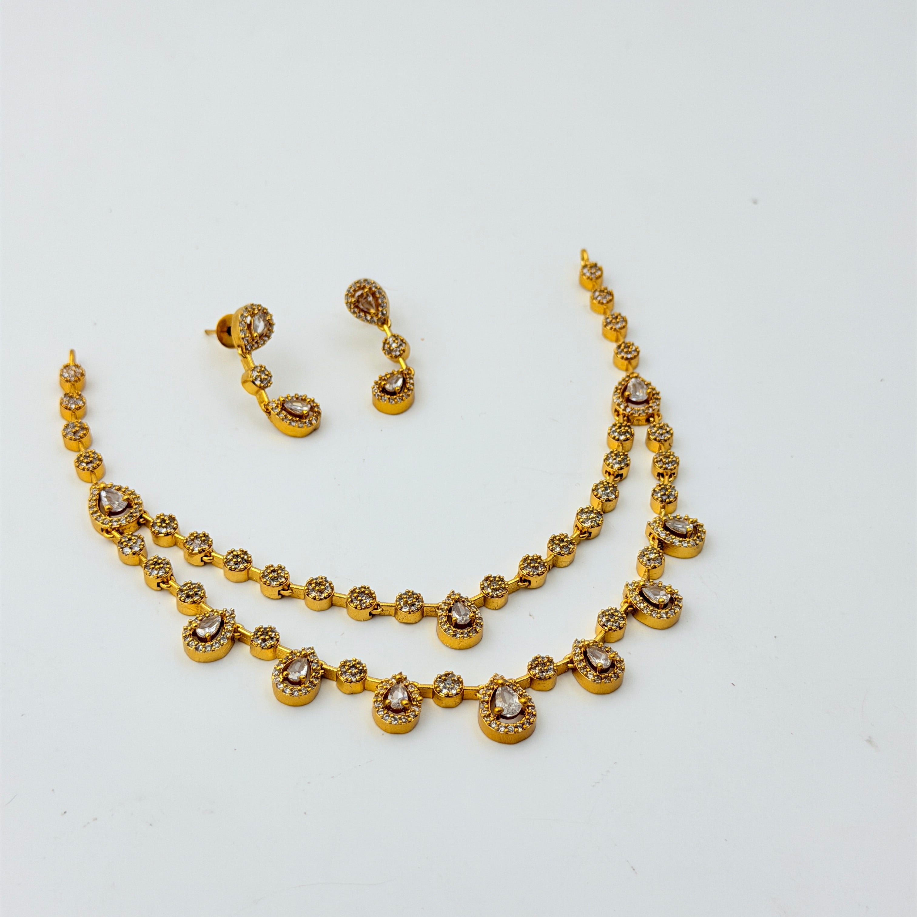 Double Layer Teardrop Necklace Set