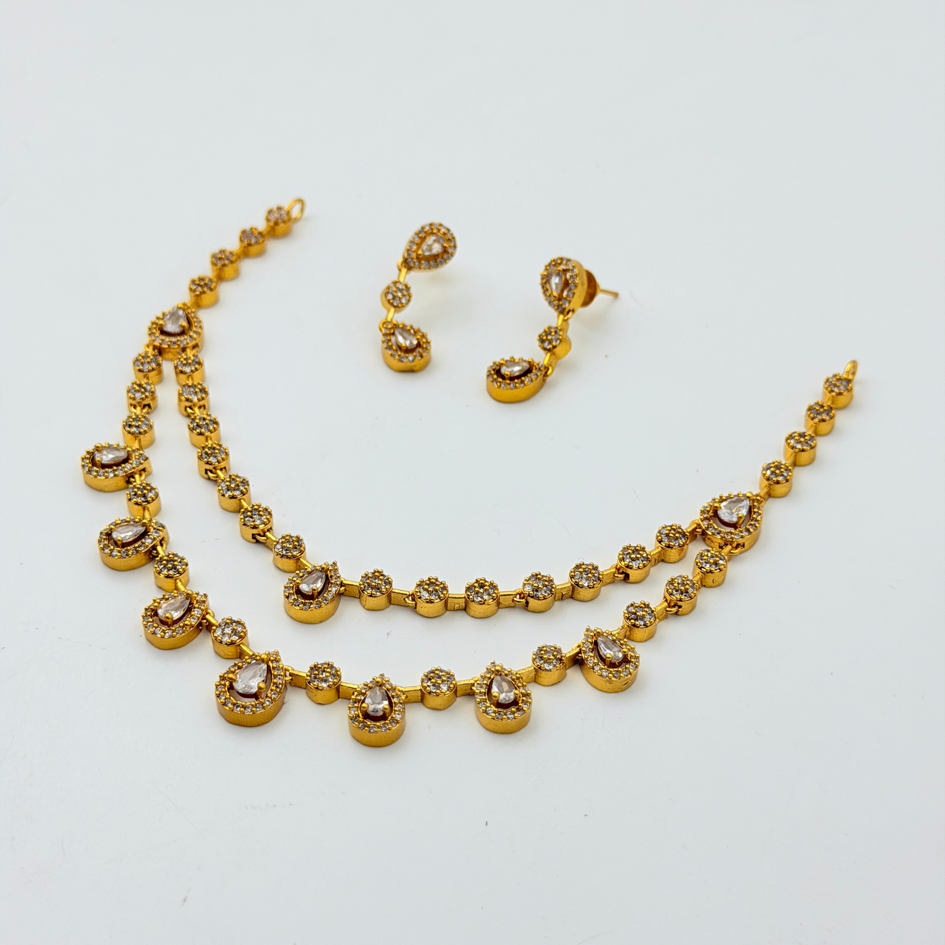 Double Layer Teardrop Necklace Set