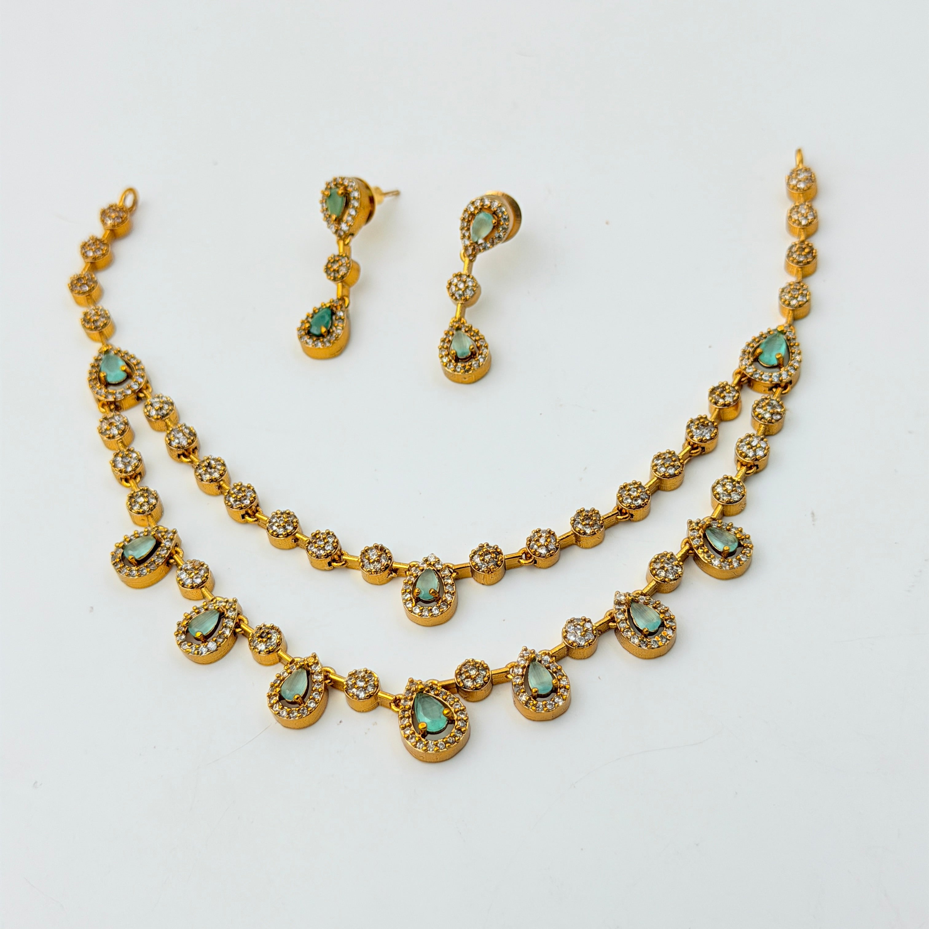 Double Layer Teardrop Necklace Set