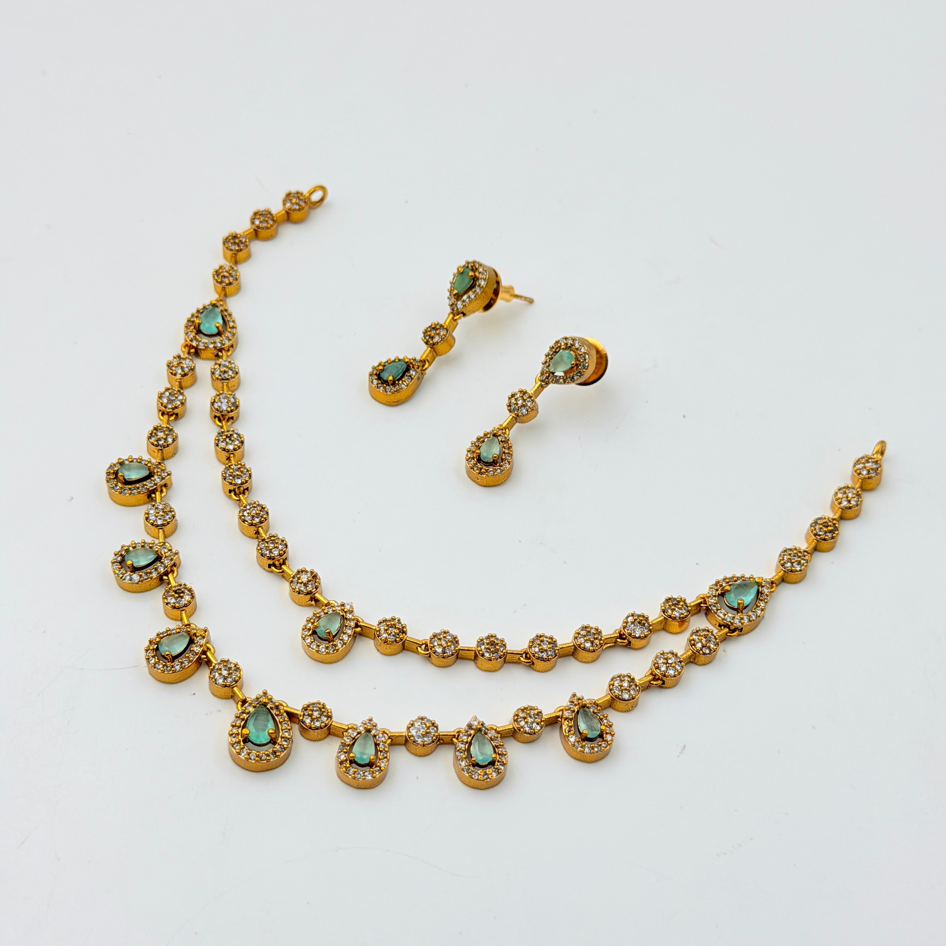 Double Layer Teardrop Necklace Set