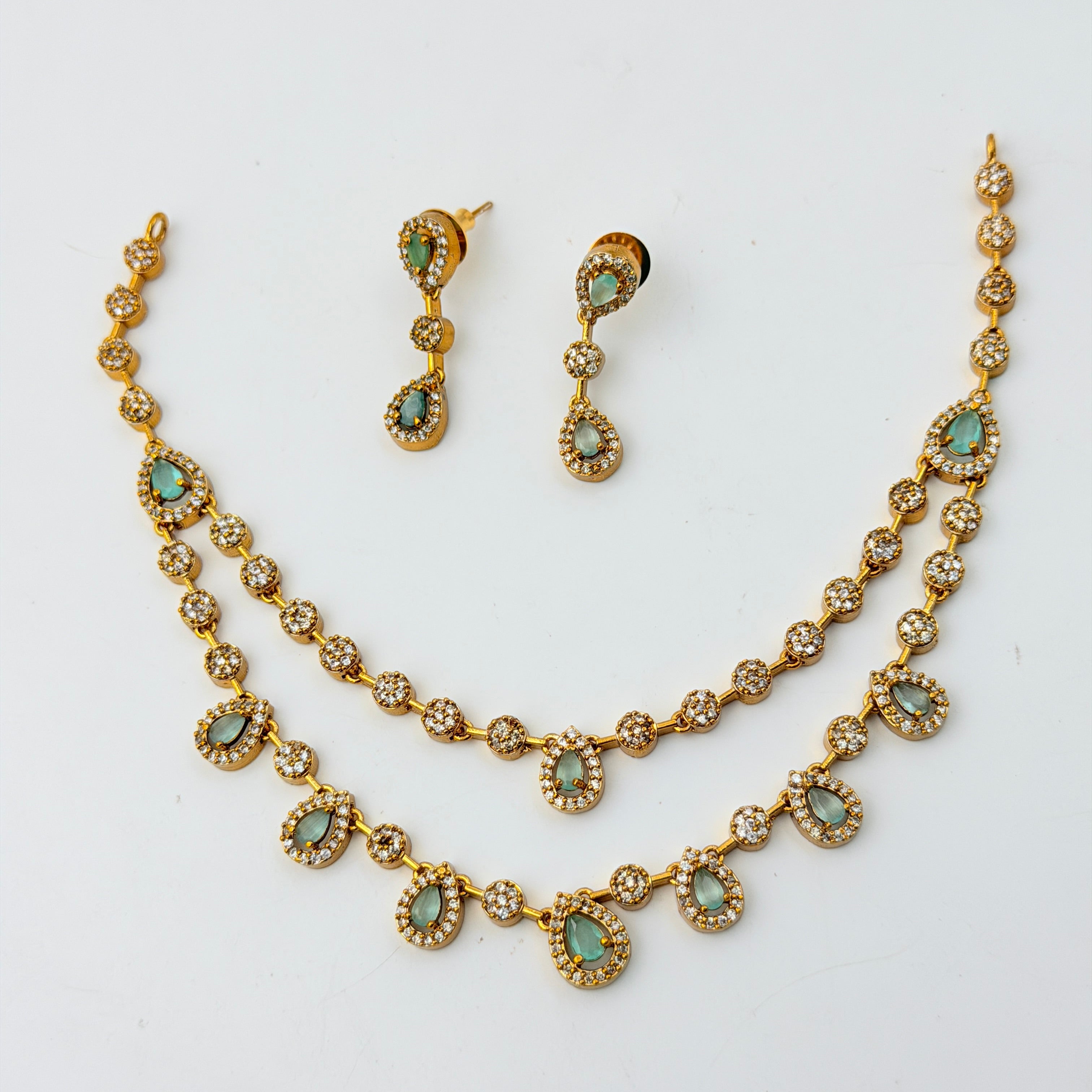 Double Layer Teardrop Necklace Set
