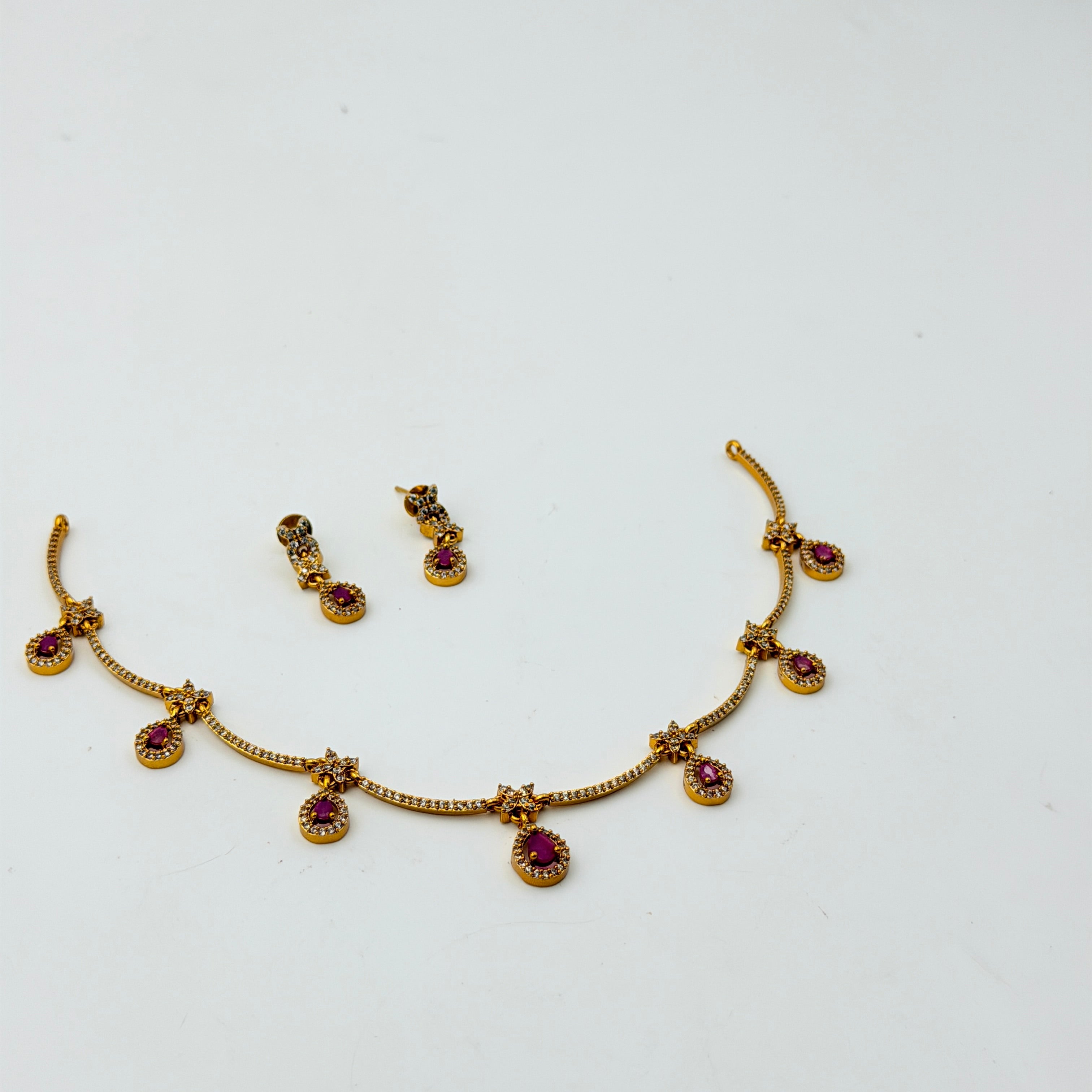 Delicate Ruby Necklace Set