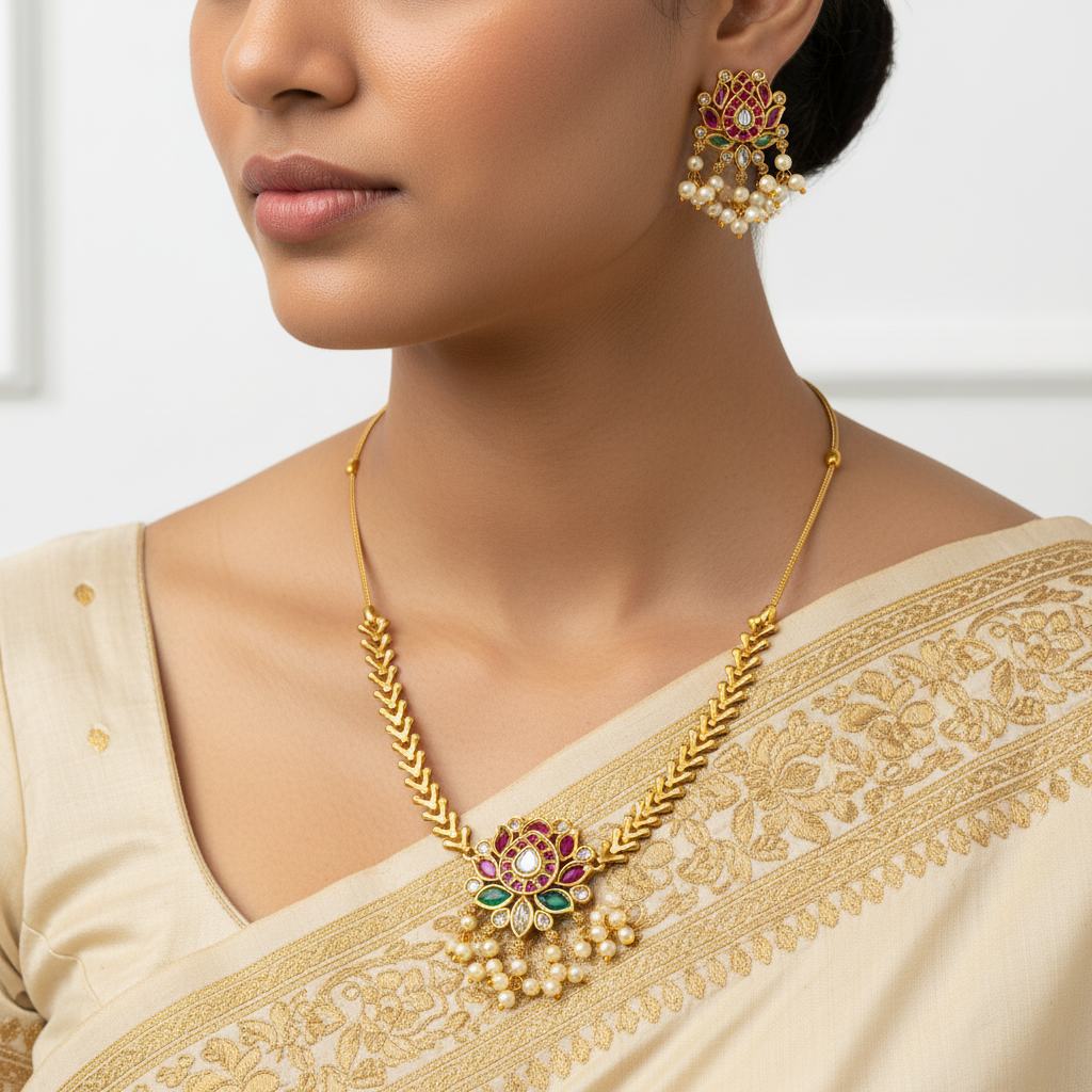 Traditional Floral Necklace Set