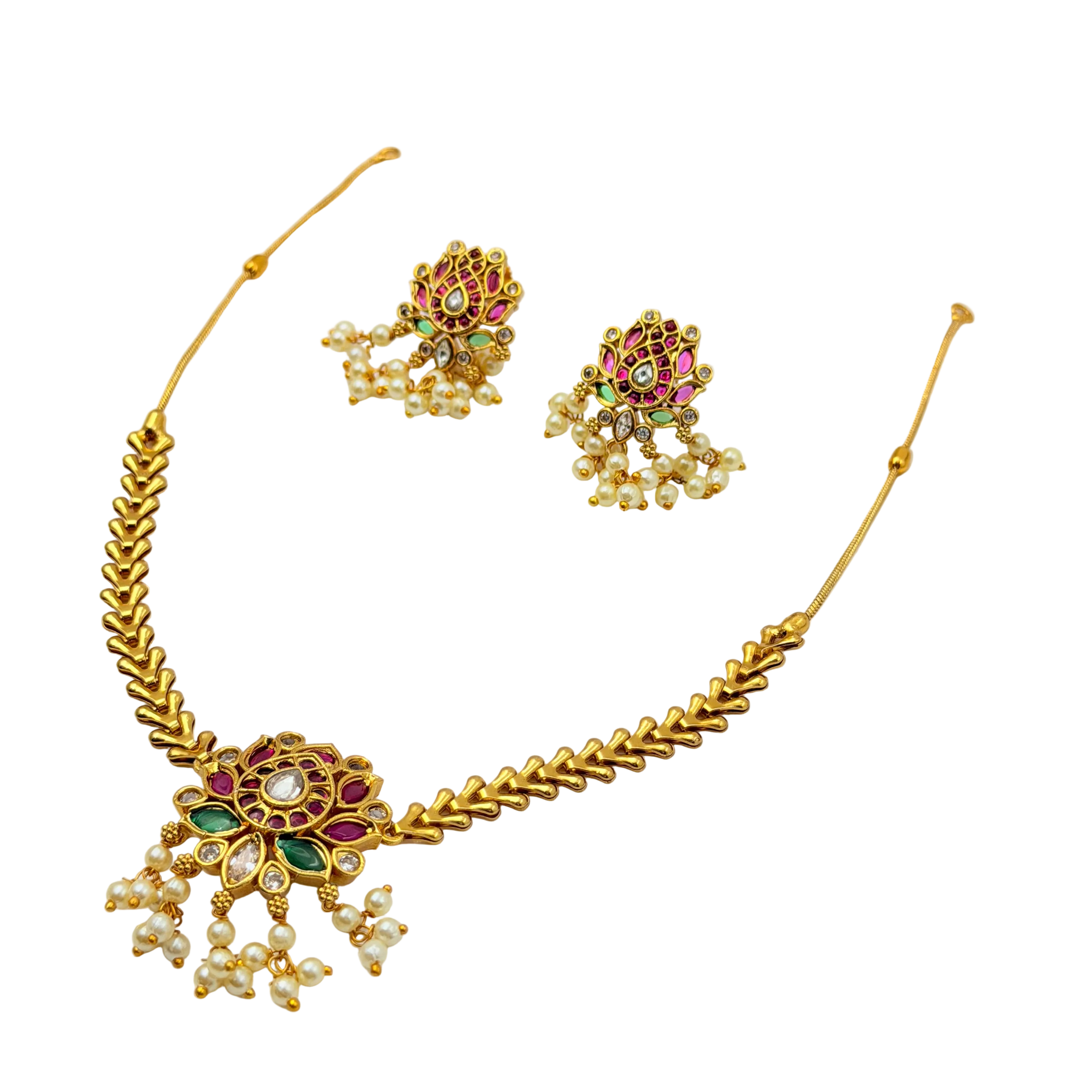 Traditional Floral Necklace Set