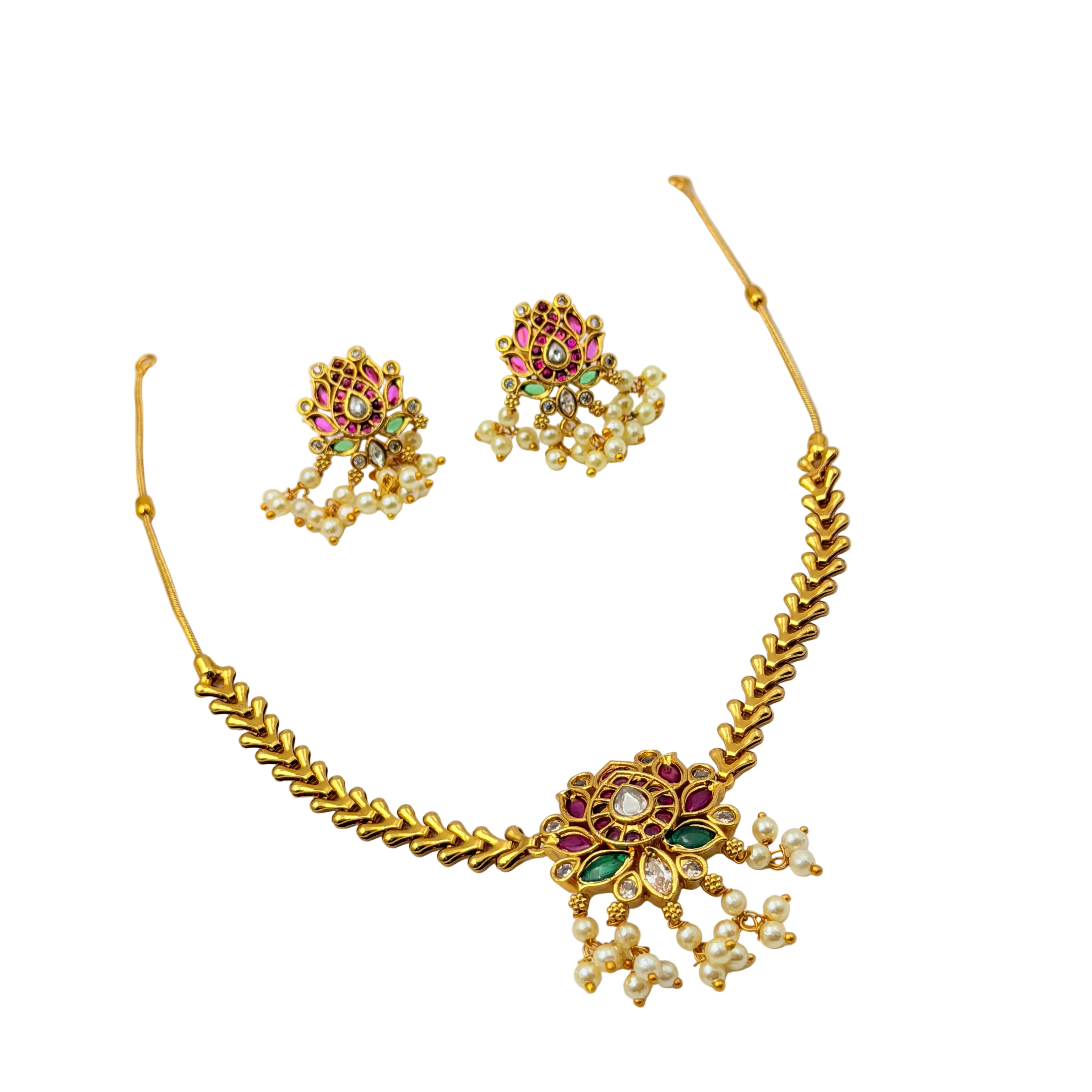 Traditional Floral Necklace Set