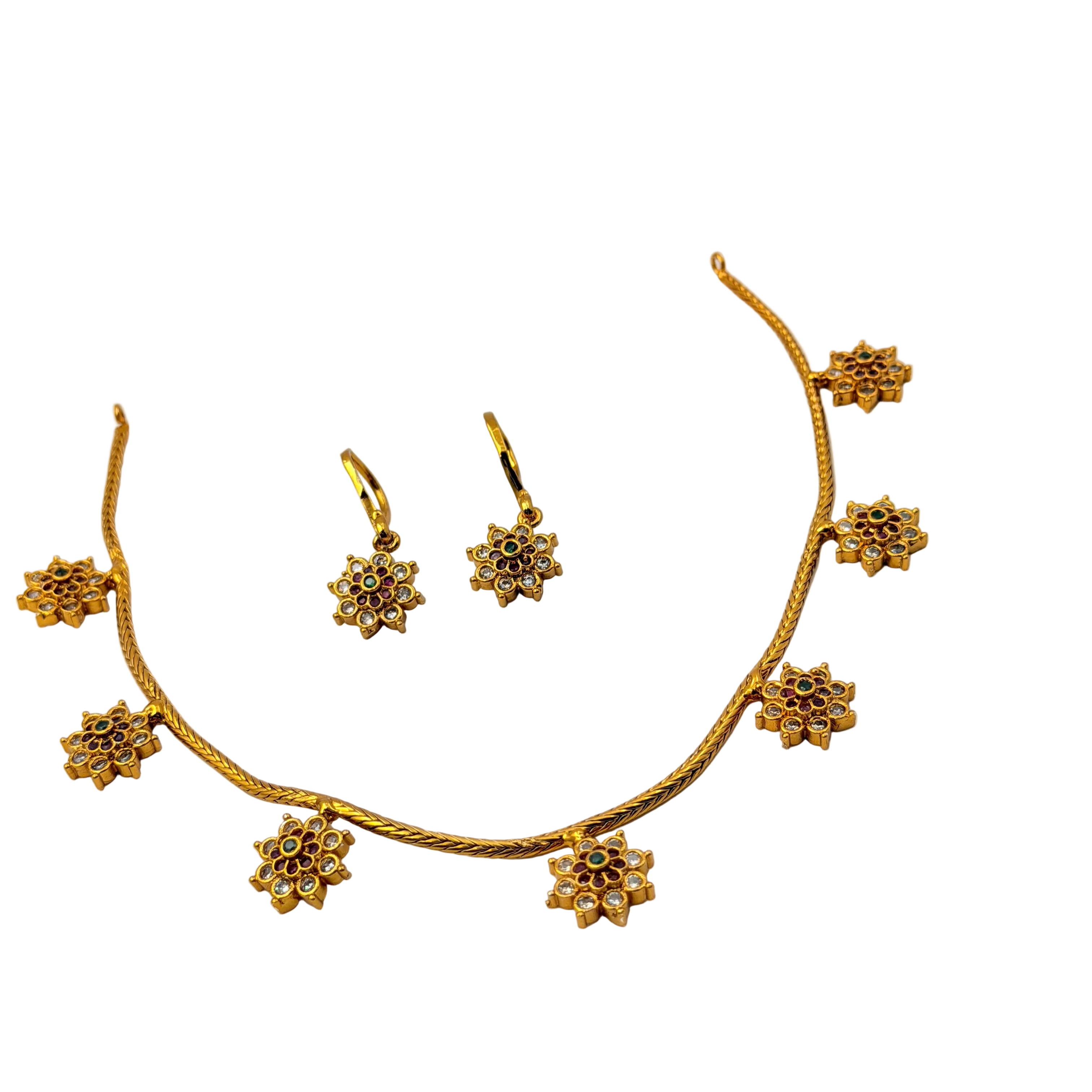 Minimal Floral Necklace Set