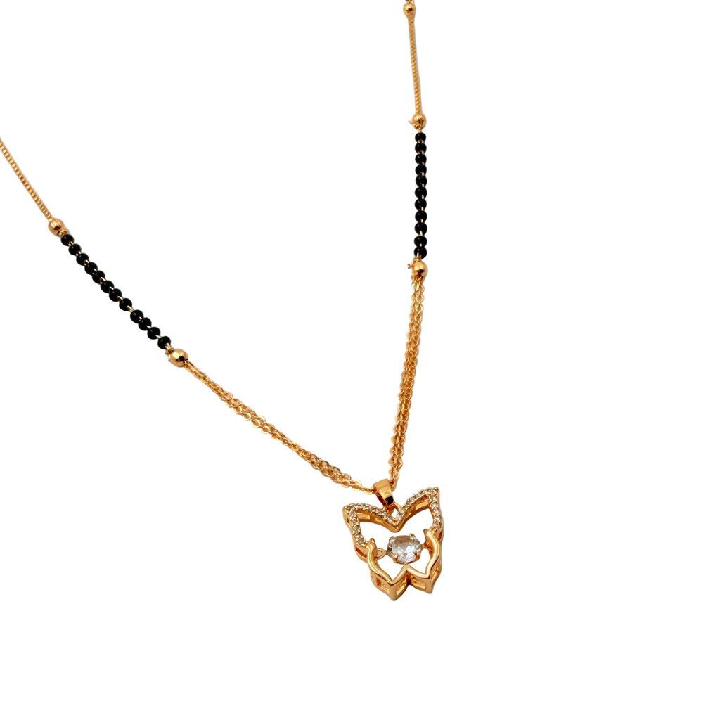 Sparkling Butterfly Mangalsutra Necklace