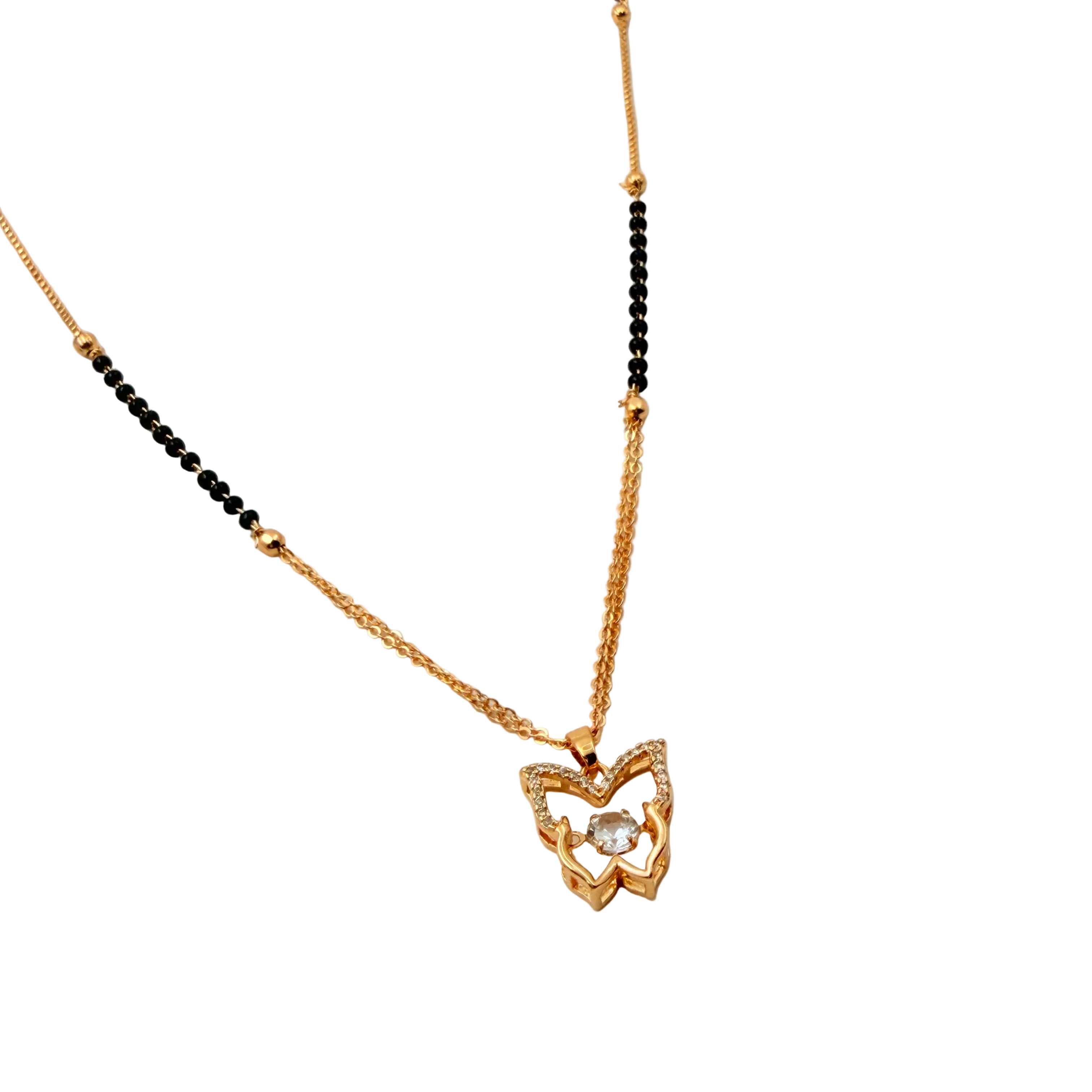 Sparkling Butterfly Mangalsutra Necklace
