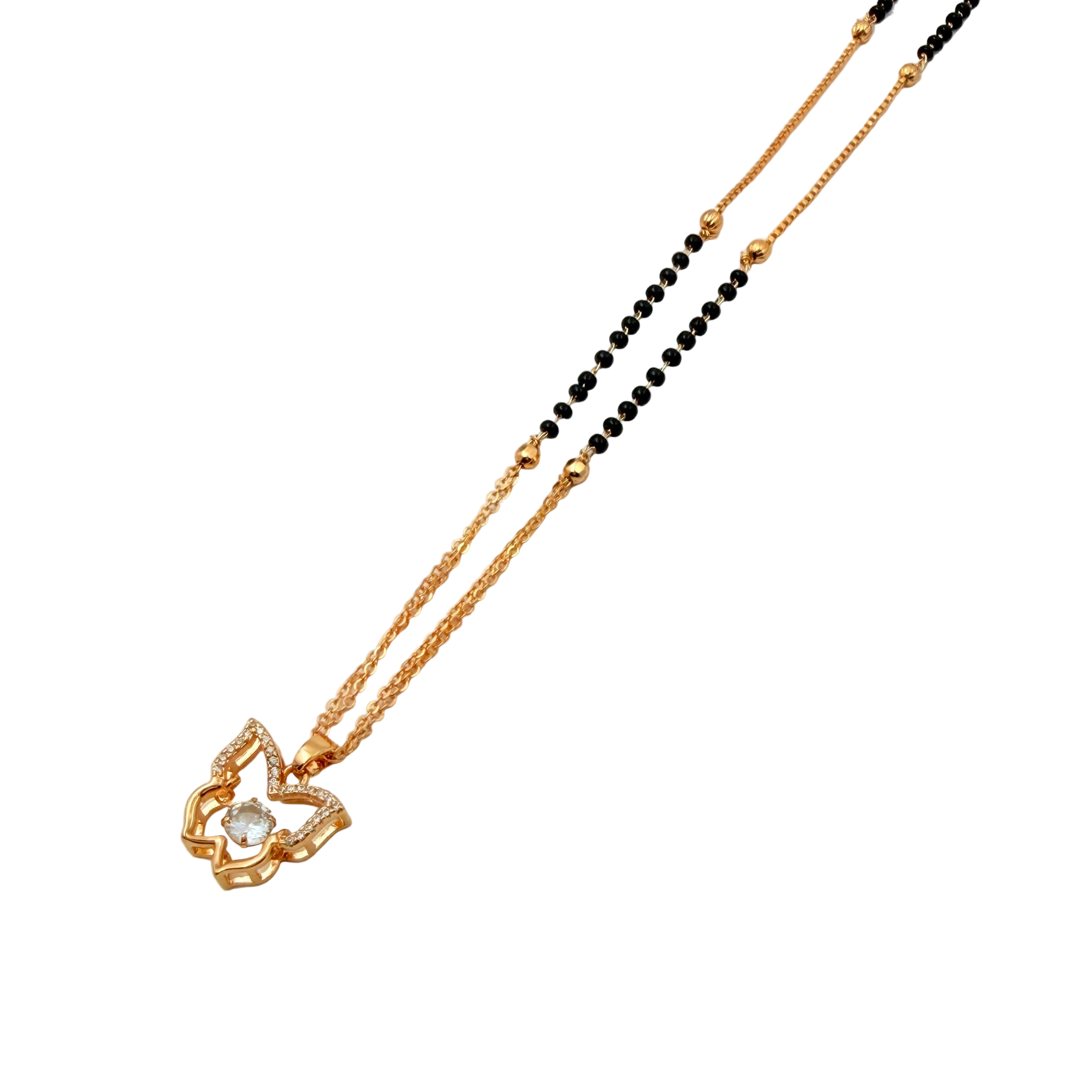 Sparkling Butterfly Mangalsutra Necklace