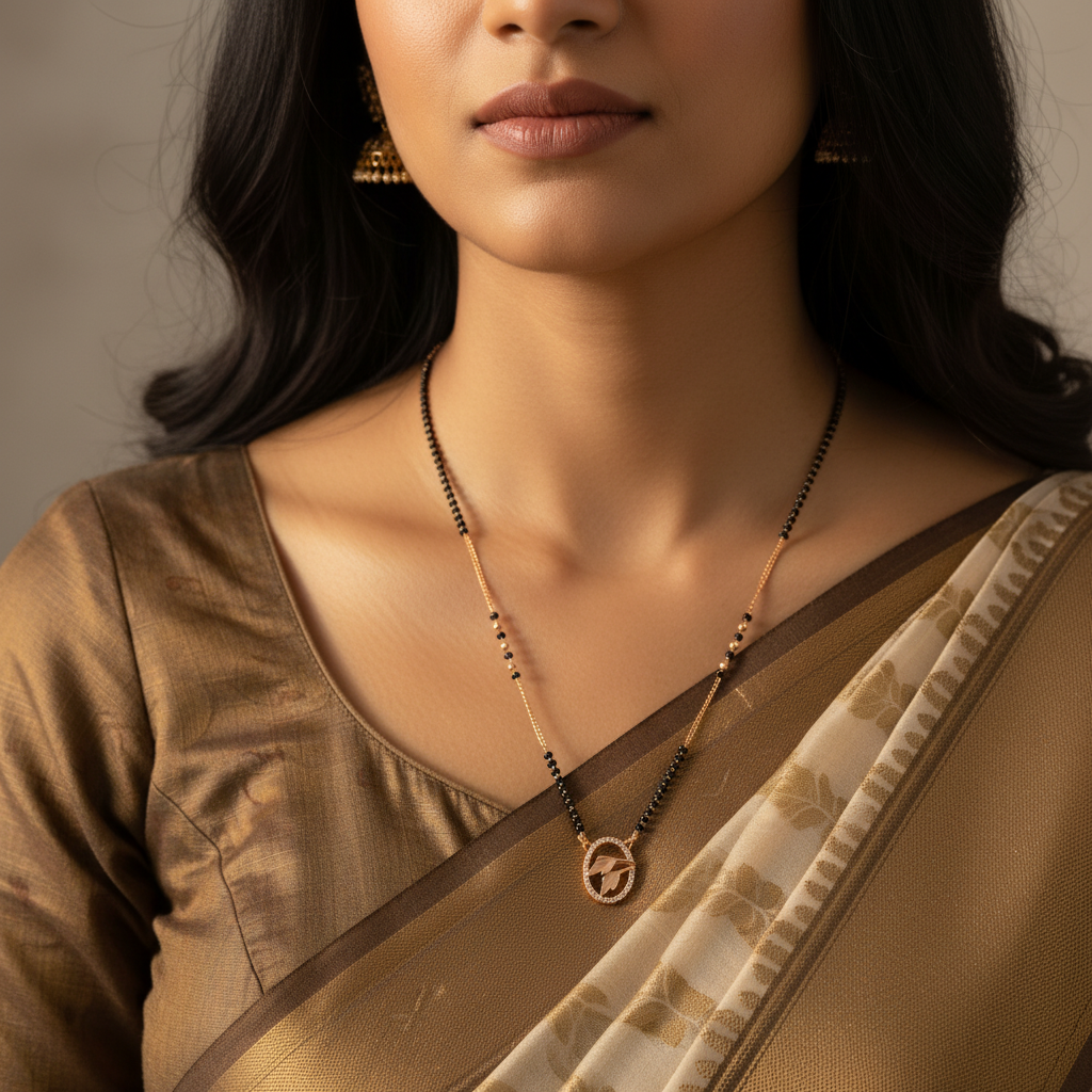 Elegant Leaf Mangalsutra Necklace