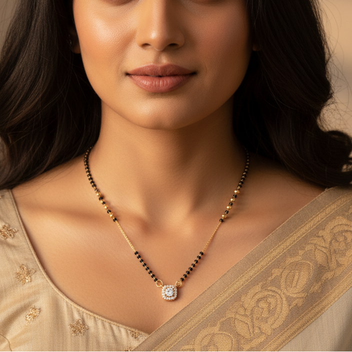 Radiant Halo Mangalsutra Necklace