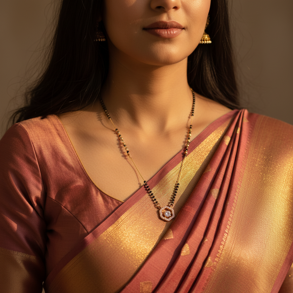 Elegant Floral Mangalsutra Necklace