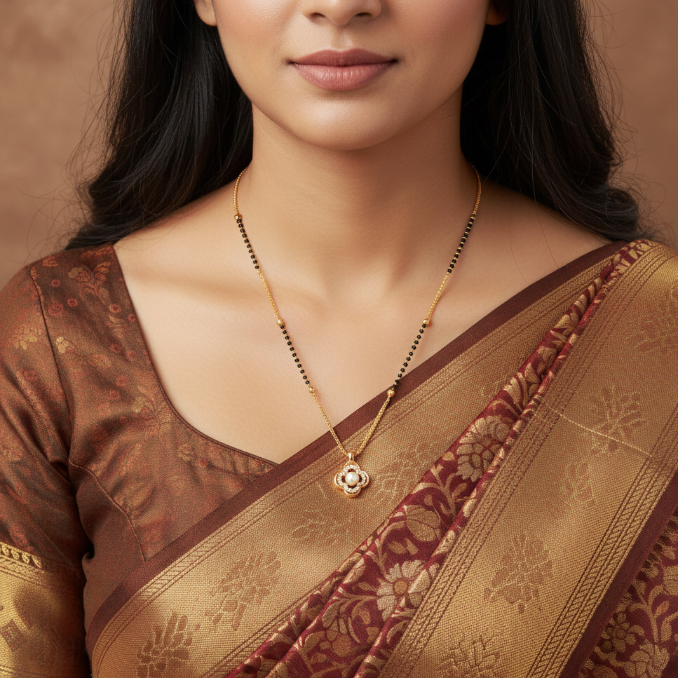 Delicate Clover Mangalsutra Necklace