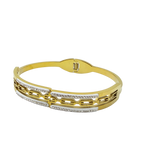 Dual Tone Crystal Link Bracelet