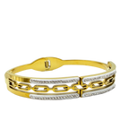 Dual Tone Crystal Link Bracelet
