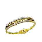 Dual Tone Crystal Link Bracelet