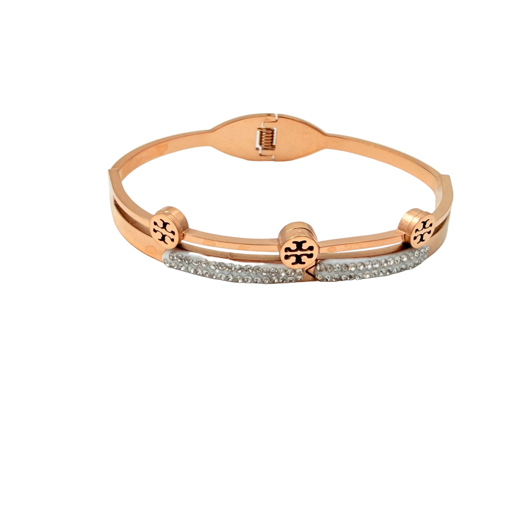 Rose Gold Crystal Accent Bracelet