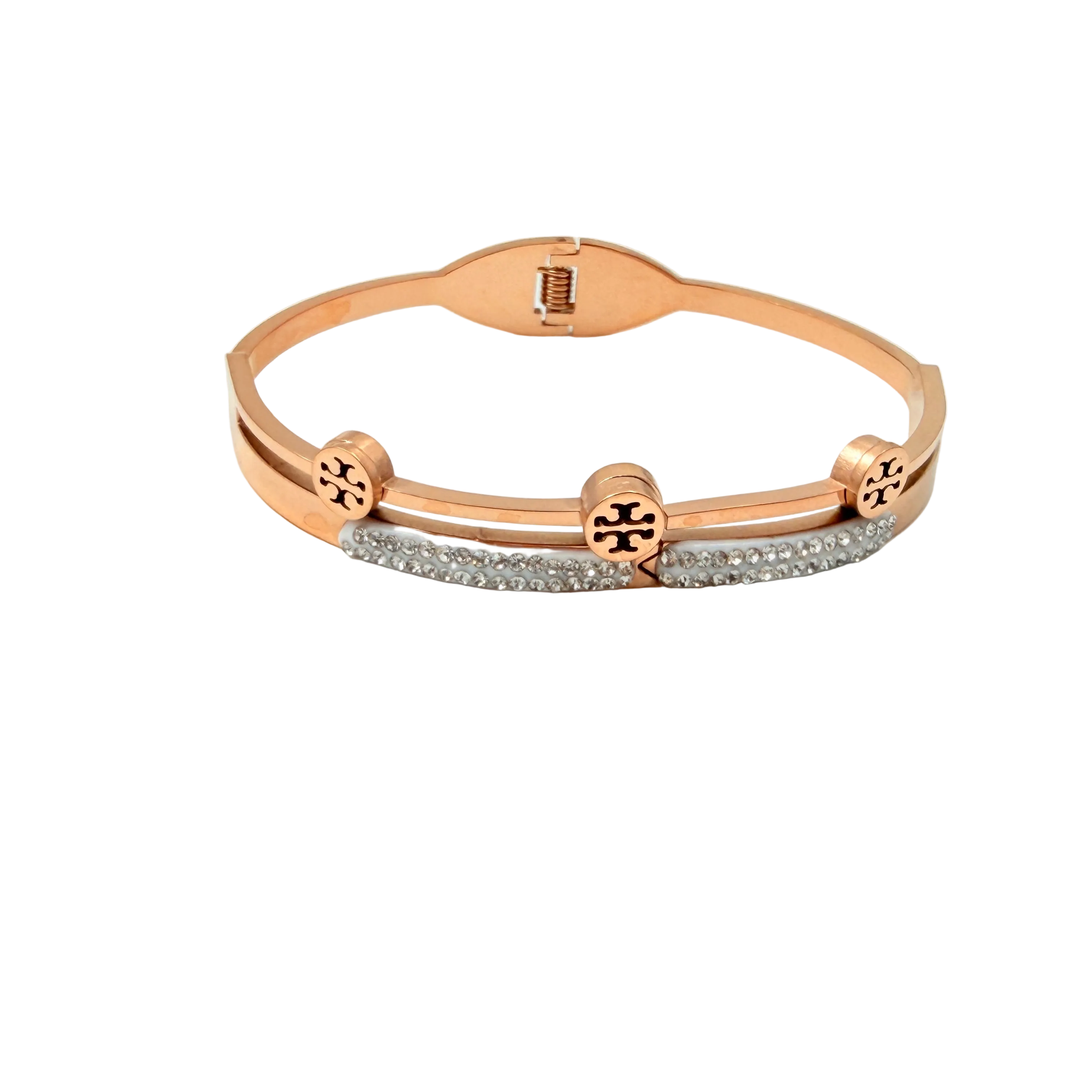 Rose Gold Crystal Accent Bracelet