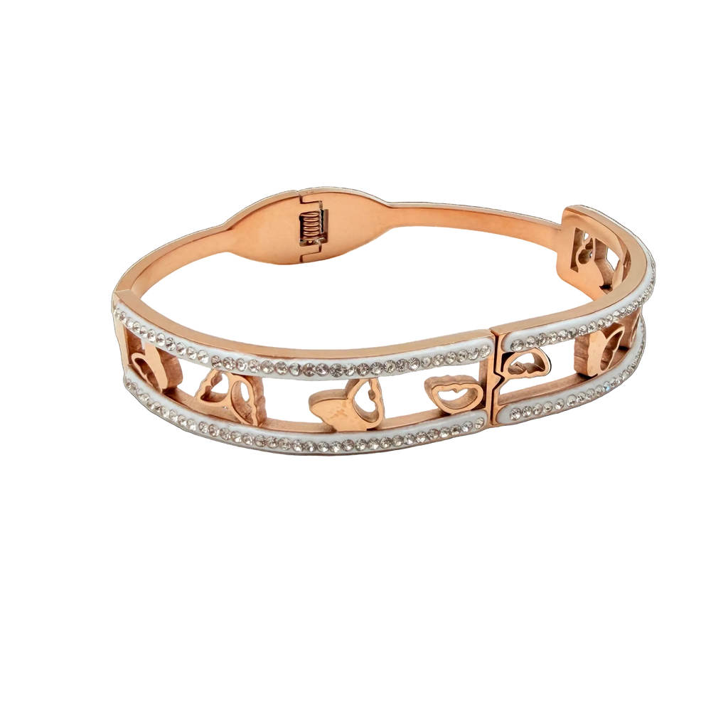 Rose Gold Heart Charm Bracelet