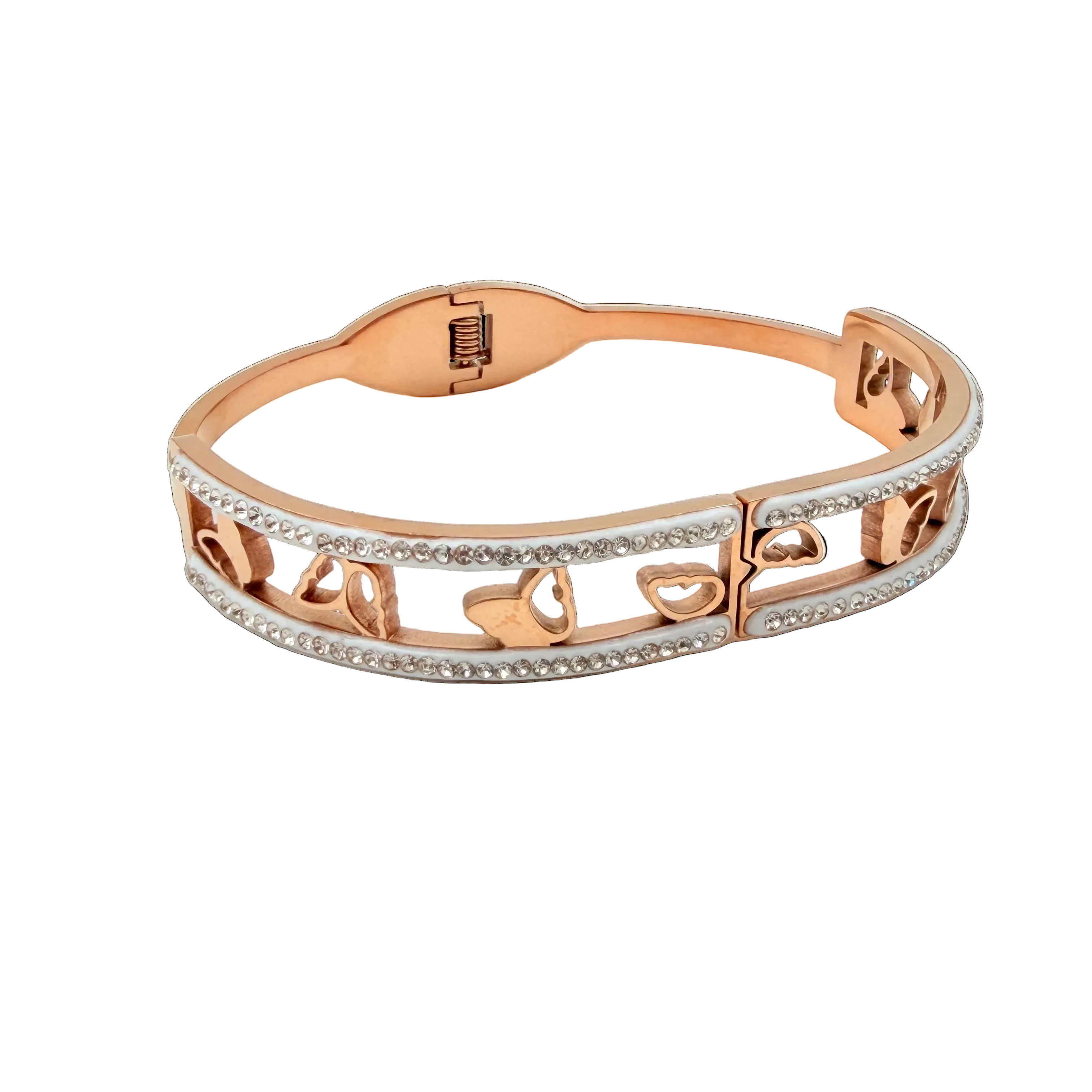 Rose Gold Heart Charm Bracelet