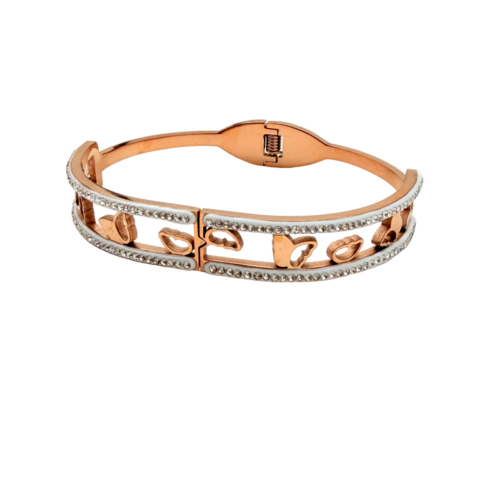 Rose Gold Heart Charm Bracelet