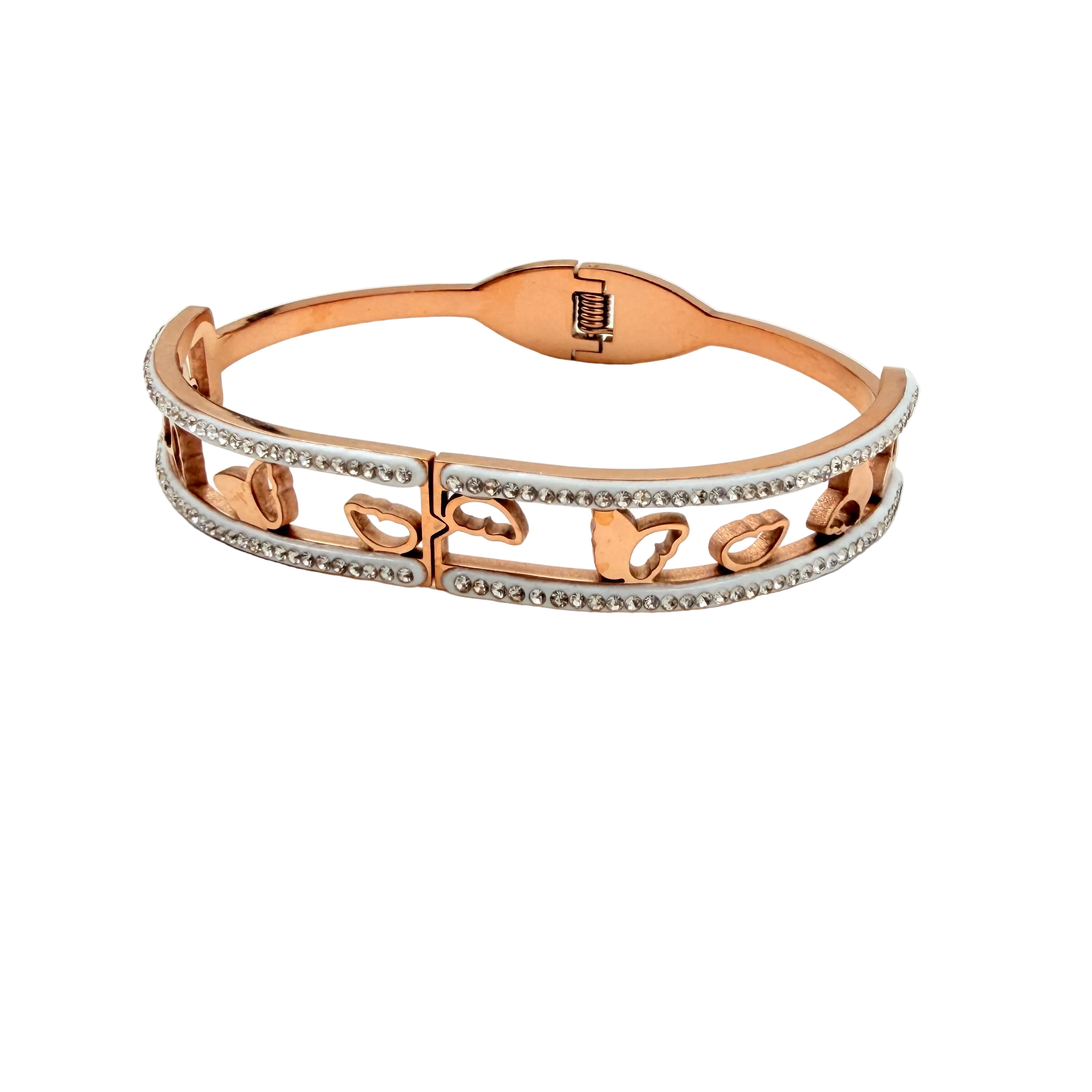 Rose Gold Heart Charm Bracelet