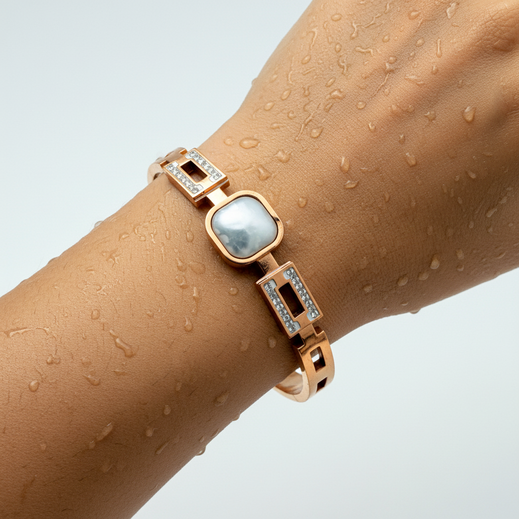 Rose Gold Geometric Crystal Bracelet