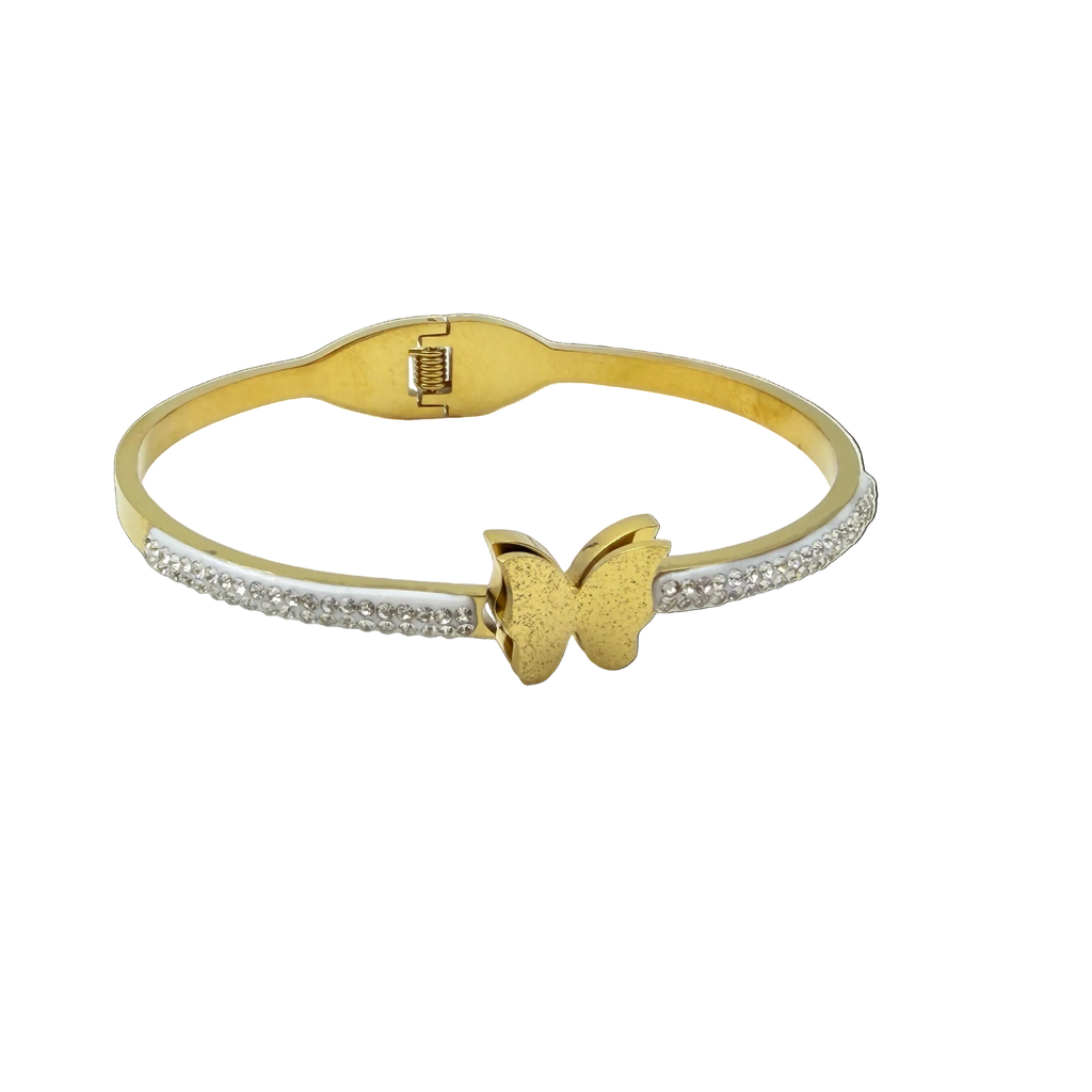 Golden Butterfly Crystal Bracelet