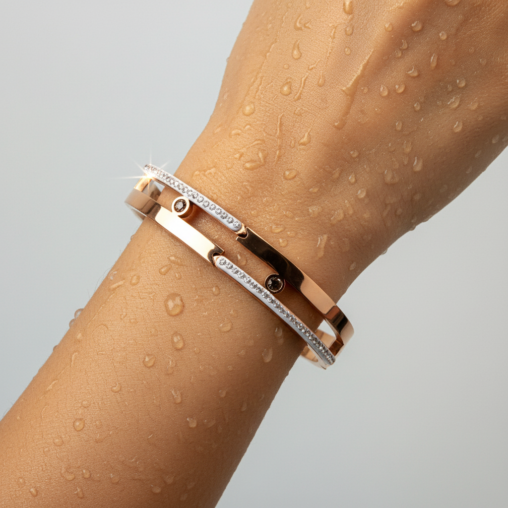 Rose Gold Crystal Line Bracelet