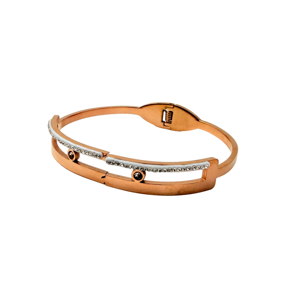 Rose Gold Crystal Line Bracelet