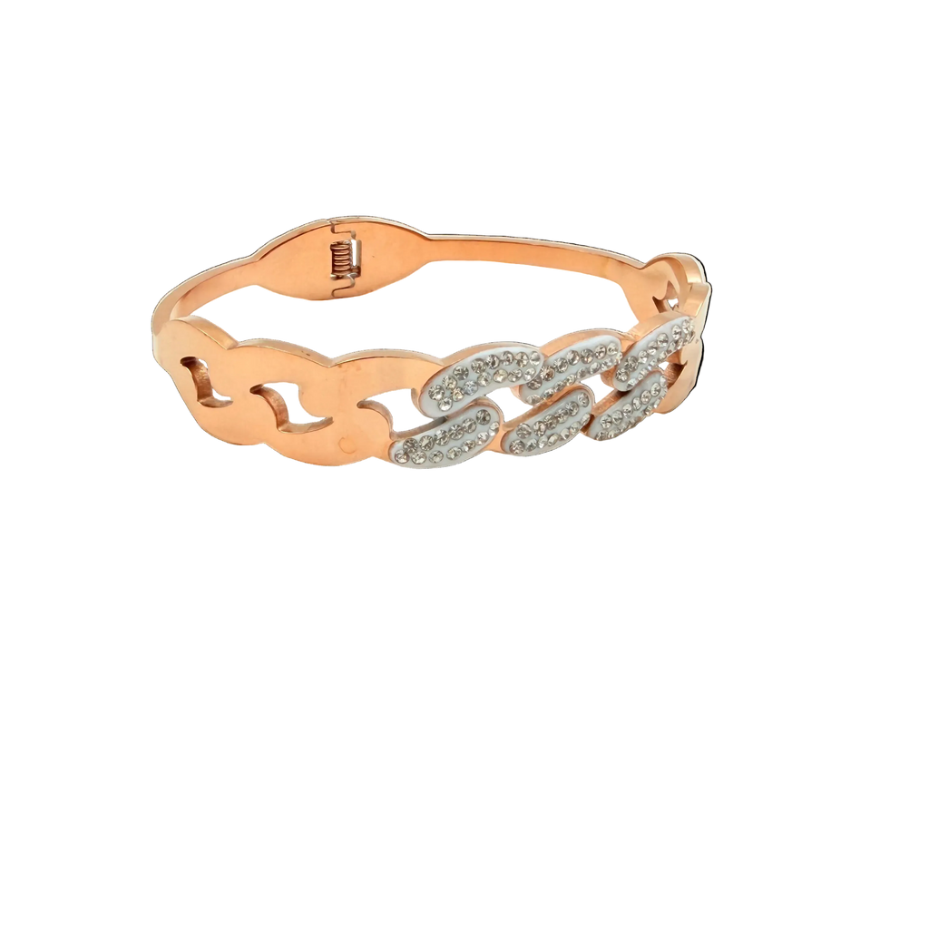 Rose Gold Crystal Chain Bracelet