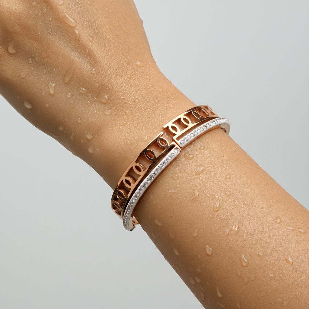 Rose Gold Crystal Loop Bracelet