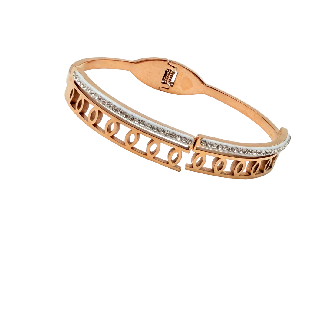 Rose Gold Crystal Loop Bracelet
