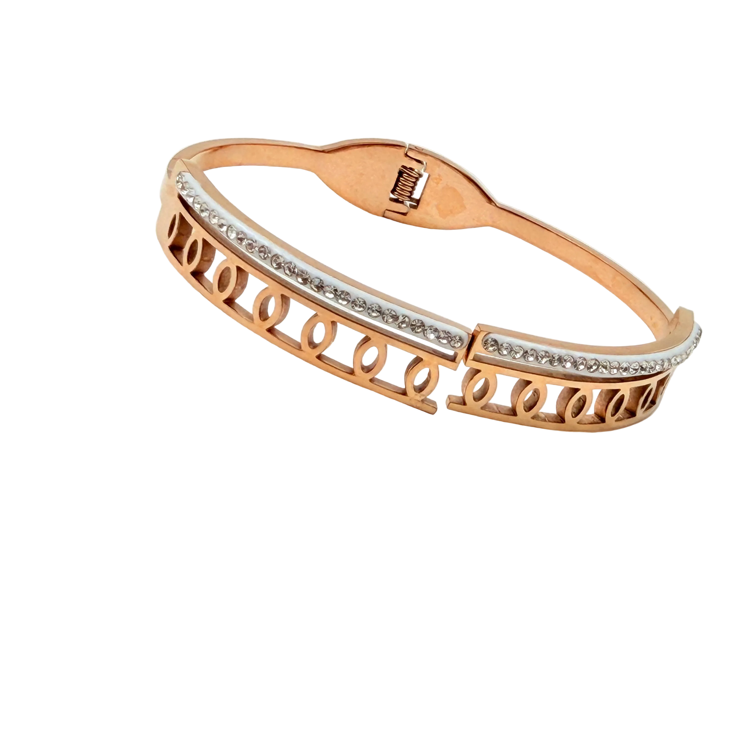 Rose Gold Crystal Loop Bracelet