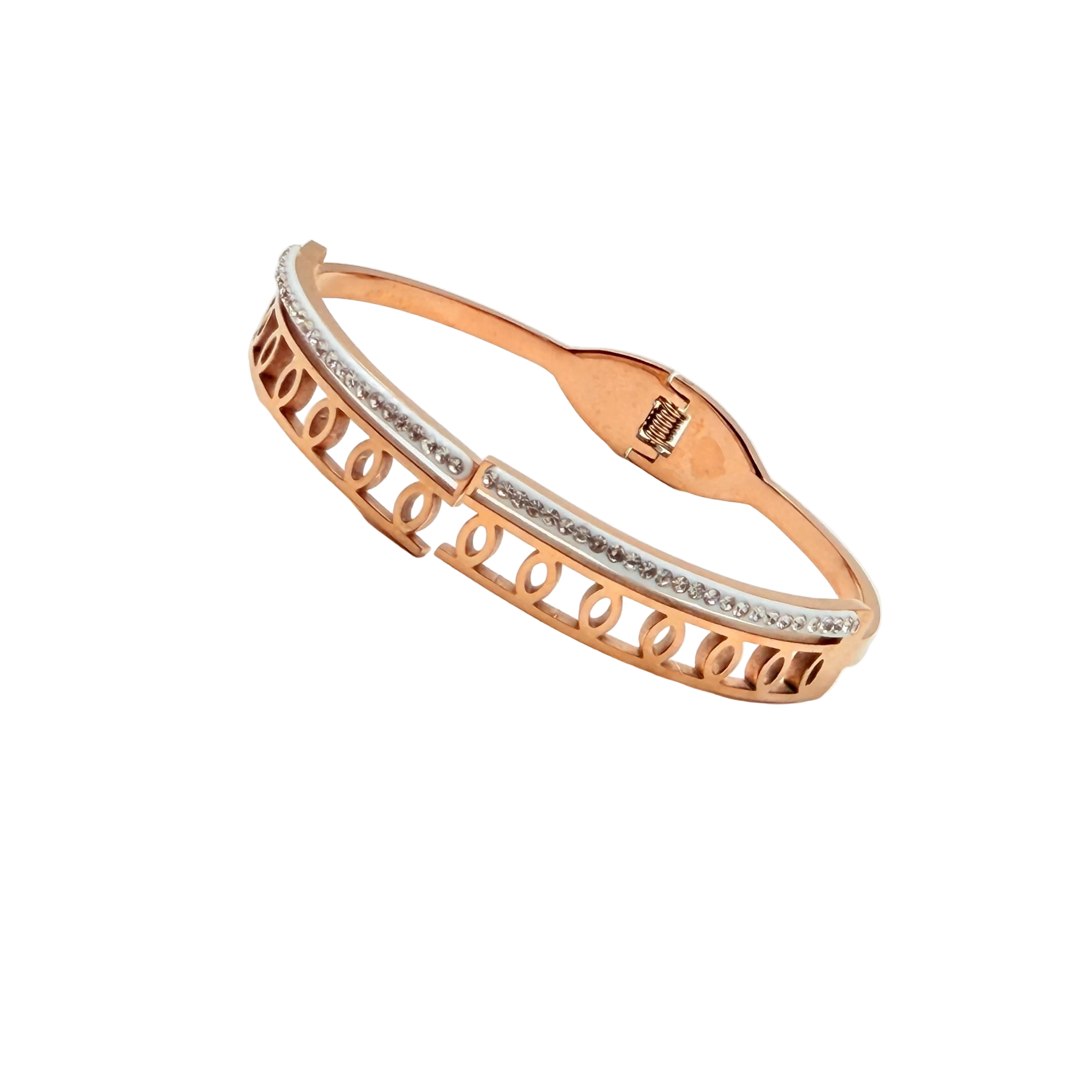 Rose Gold Crystal Loop Bracelet