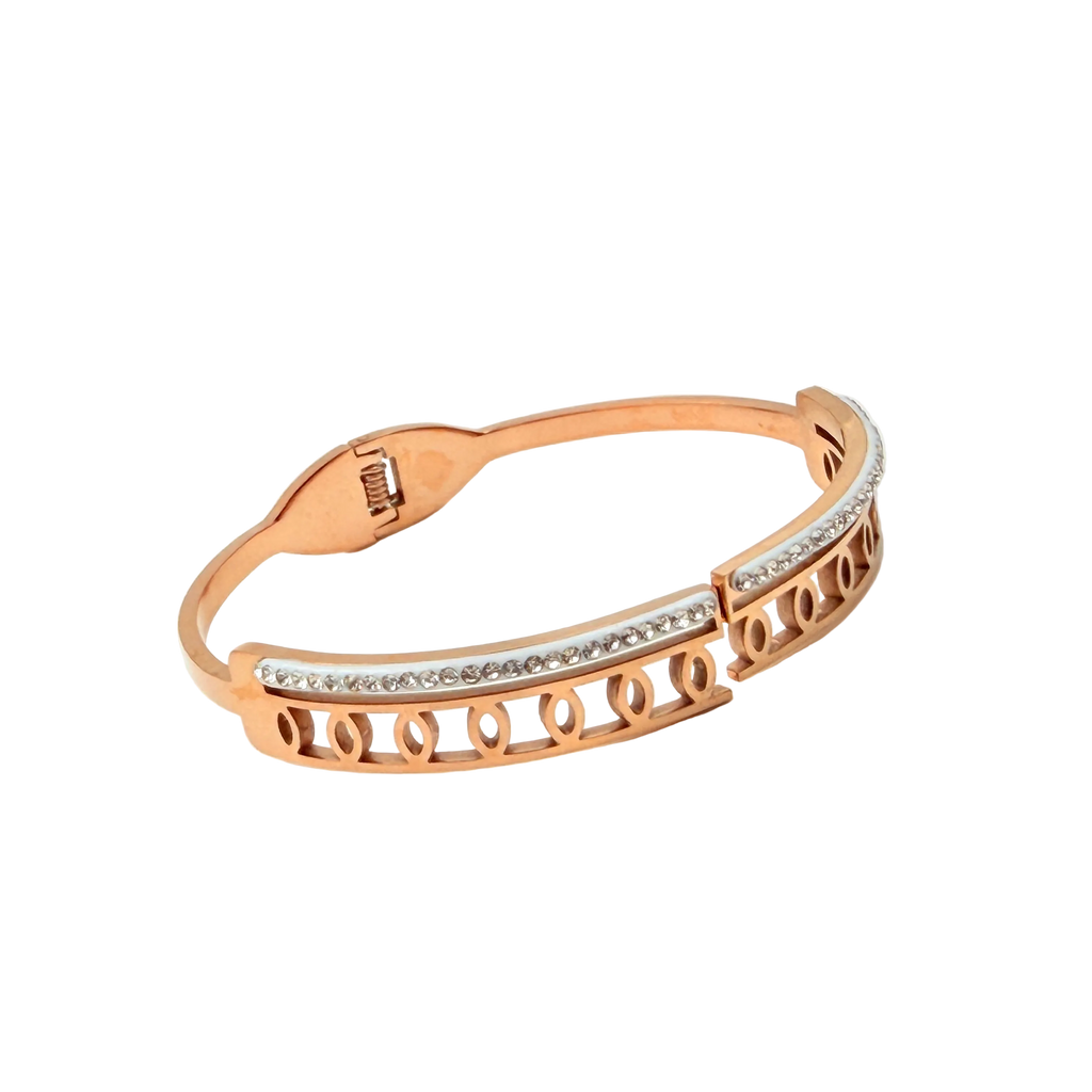 Rose Gold Crystal Loop Bracelet