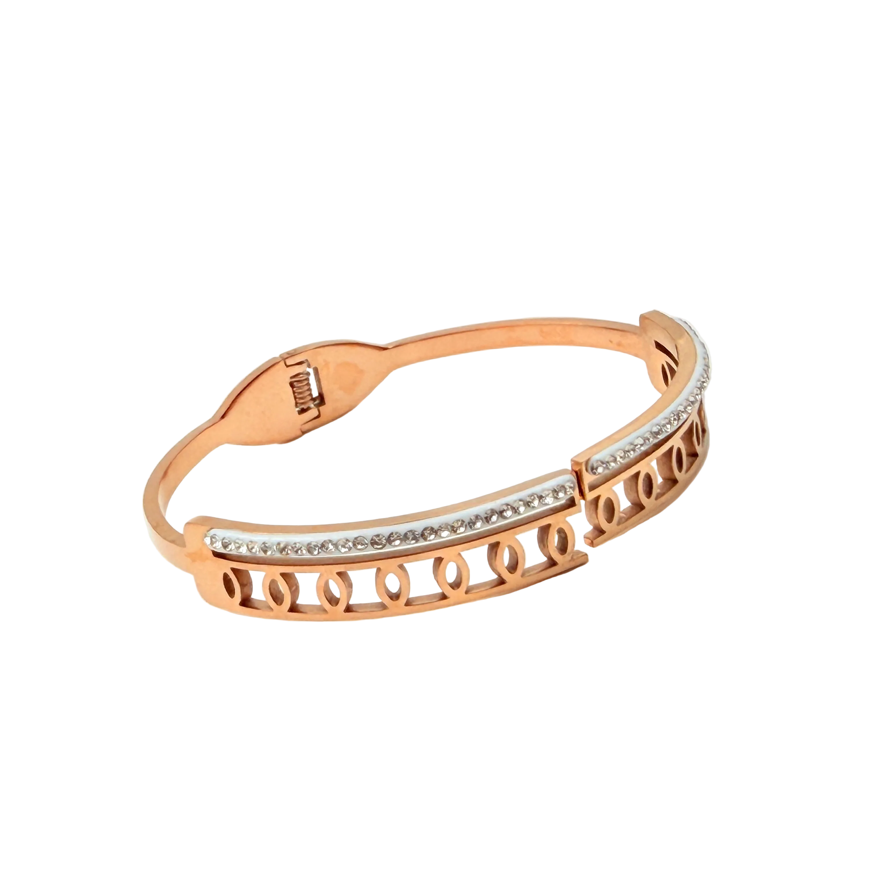Rose Gold Crystal Loop Bracelet