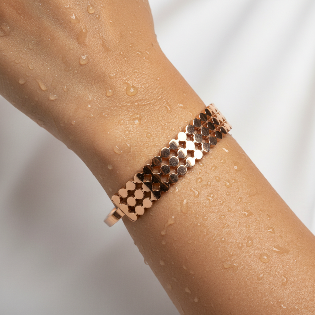 Rose Gold Honeycomb Mesh Bracelet