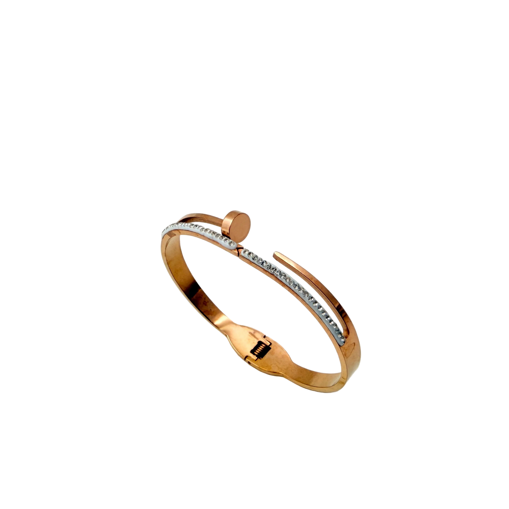 Rose Gold Nail Crystal Bracelet