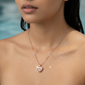 Rose Gold Crystal Heart Pendant Necklace