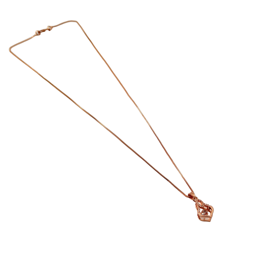 Rose Gold Infinity Heart Pendant Necklace