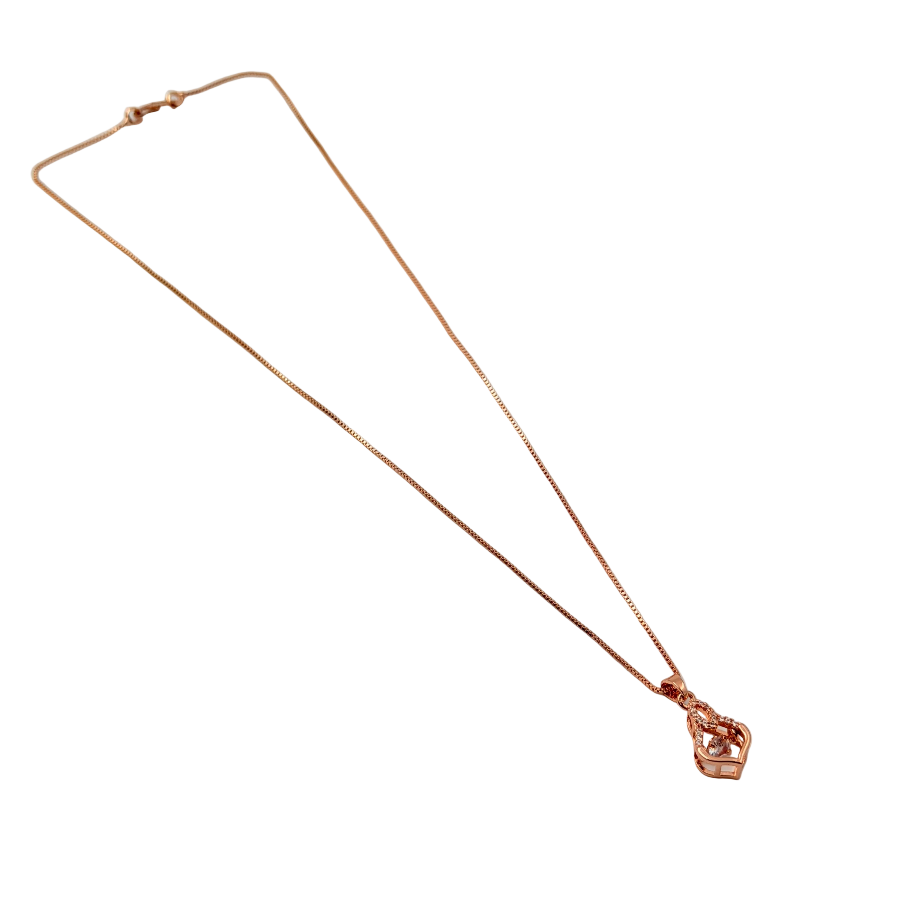 Rose Gold Infinity Heart Pendant Necklace