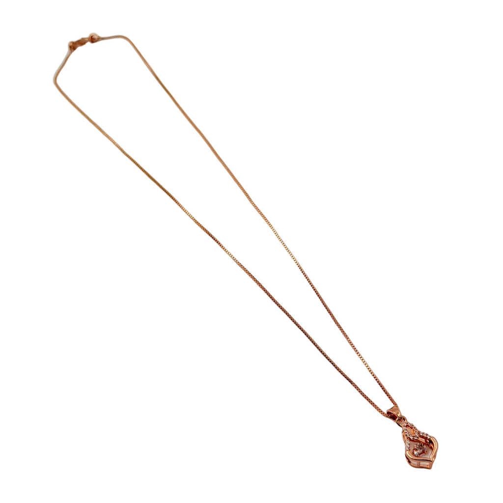 Rose Gold Infinity Heart Pendant Necklace
