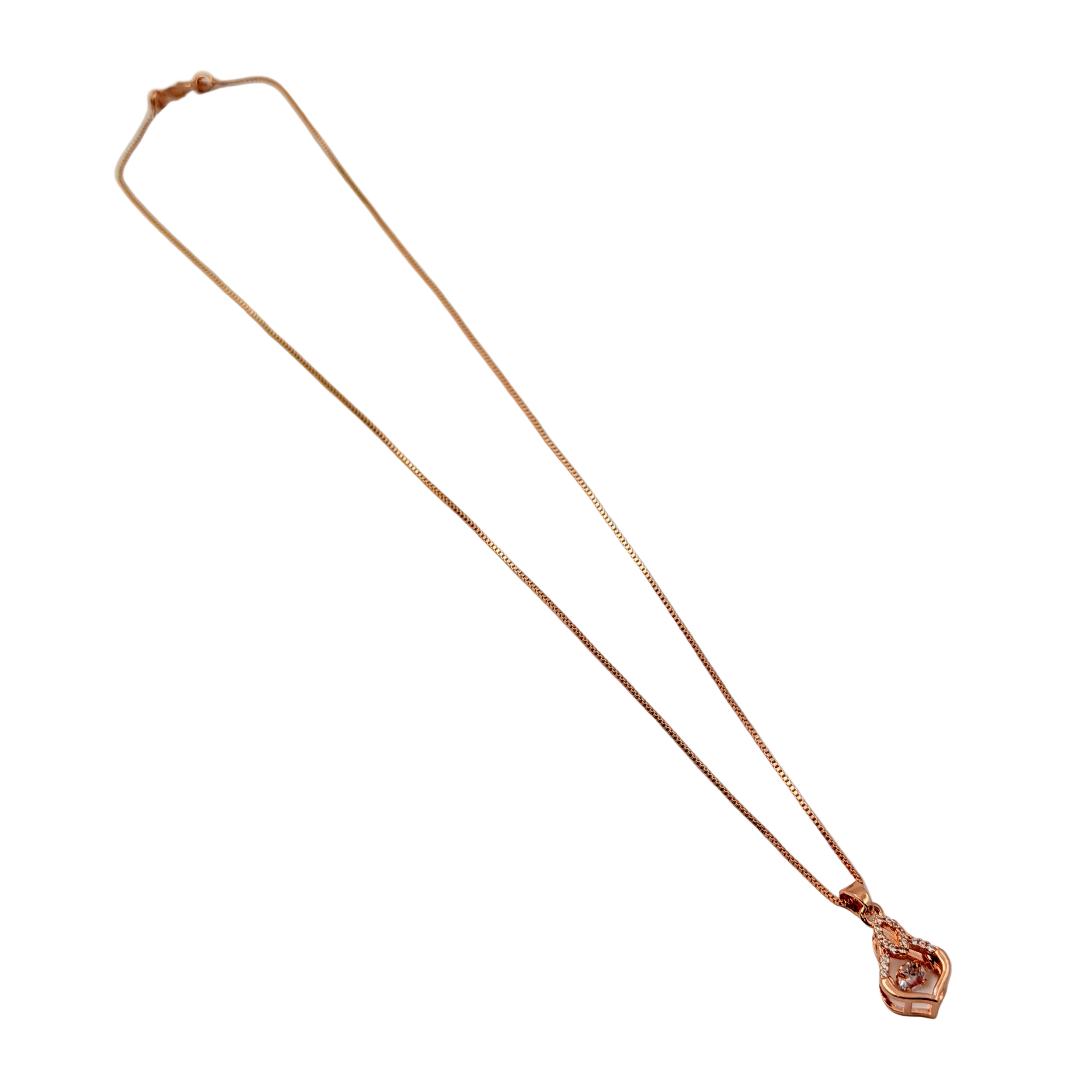Rose Gold Infinity Heart Pendant Necklace