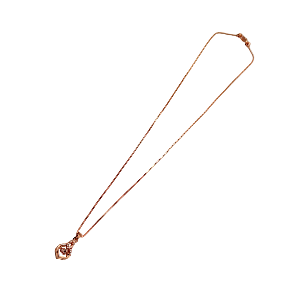 Rose Gold Infinity Heart Pendant Necklace