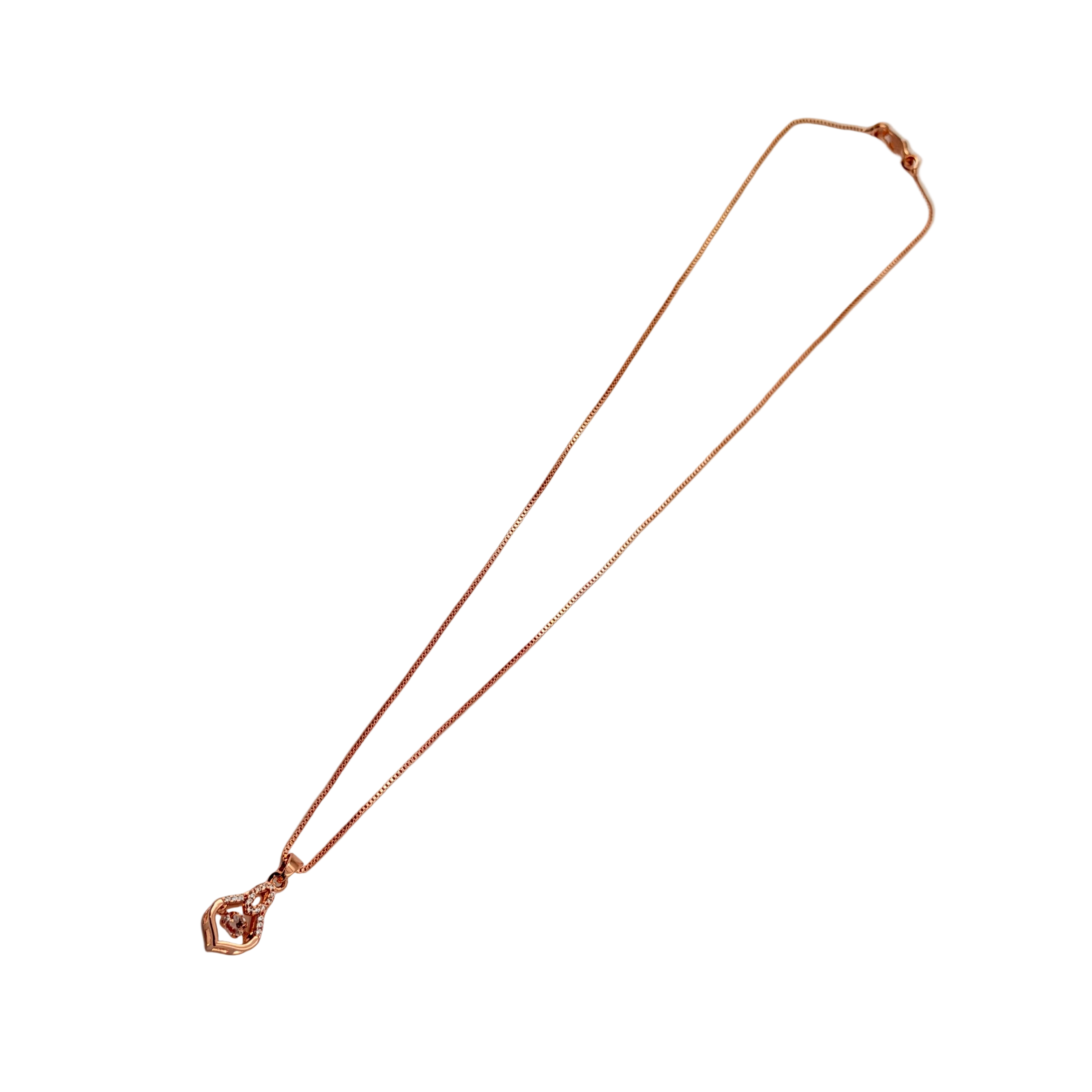 Rose Gold Infinity Heart Pendant Necklace