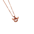 Rose Gold Angel Wing Halo Pendant Necklace